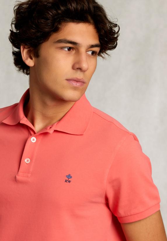 River Woods Custom Fit Pima Katoen Polo Rose