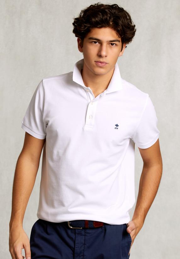 River Woods Custom Fit Pima Katoen Polo Wit