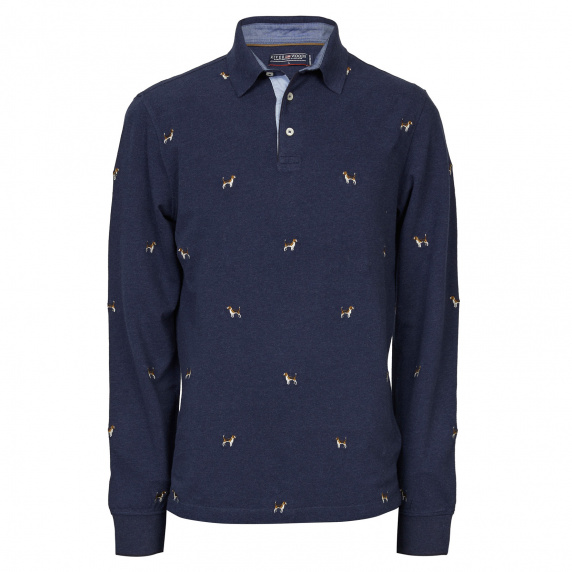 River Woods Custom Fit Polo In Katoen In Blauw
