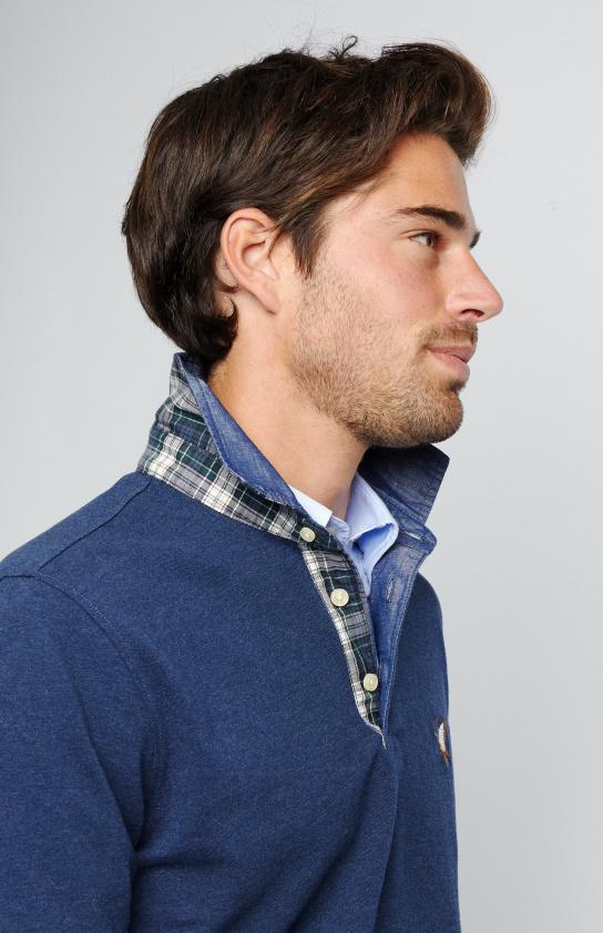 River Woods Custom Fit Polo In Katoen In Blauw