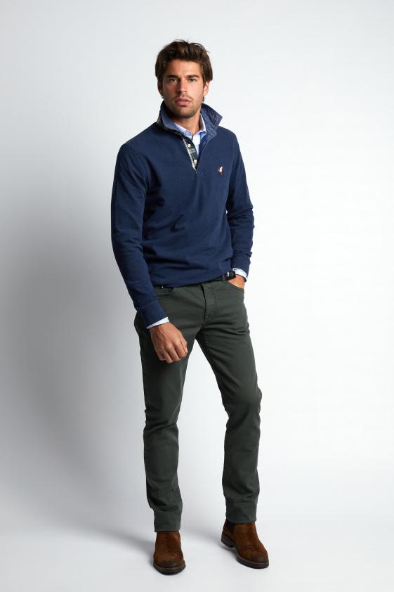 river woods Custom fit polo in katoen in blauw