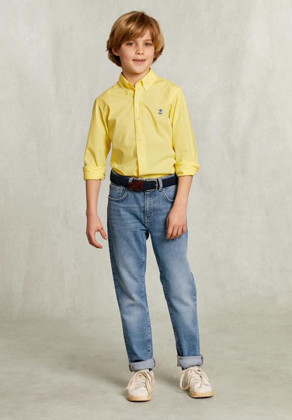 River Woods Custom Fit Popeline Hemd Banana