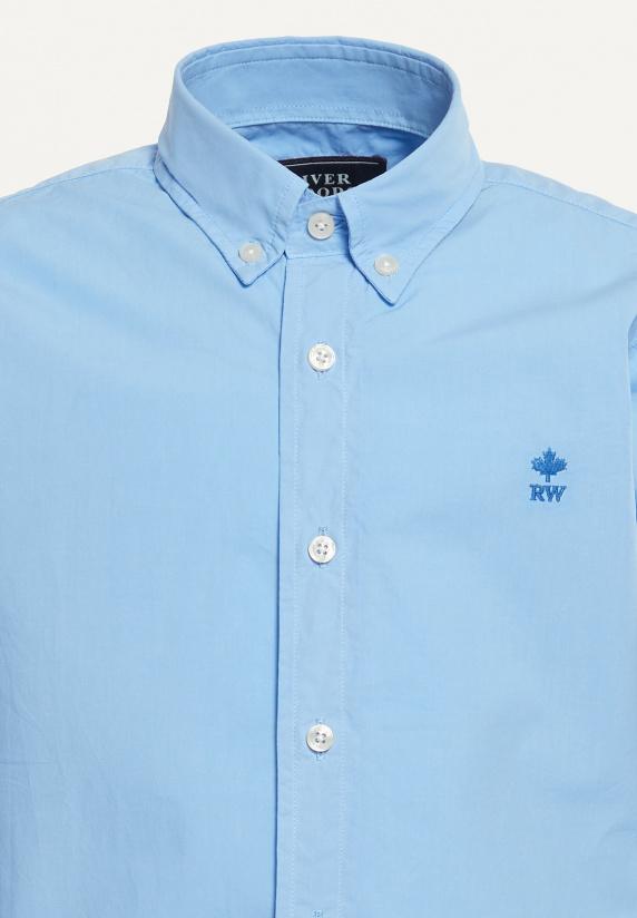 River Woods Custom Fit Popeline Hemd Bay Blue