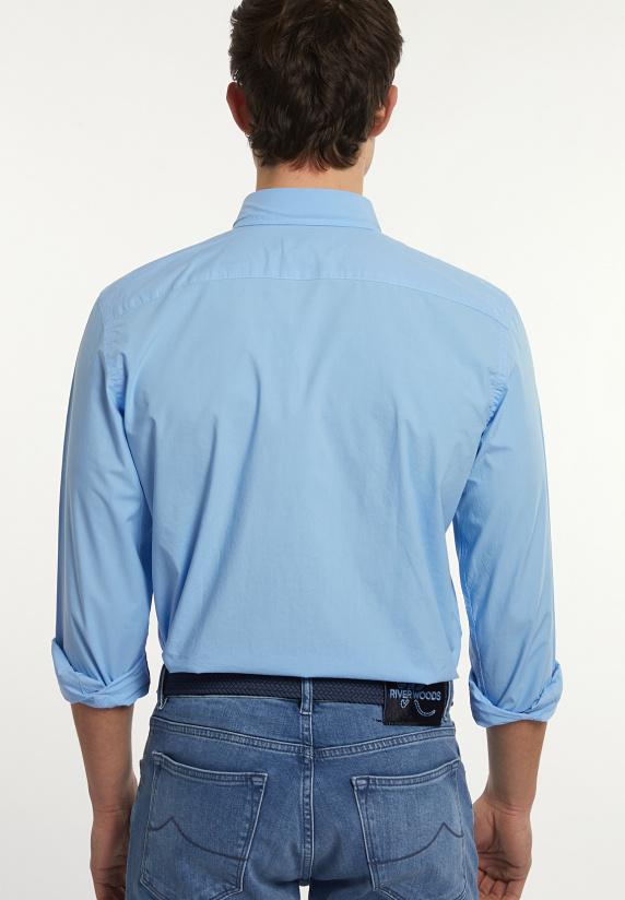 River Woods Custom Fit Popeline Hemd Bay Blue