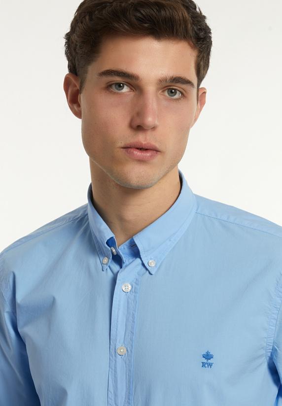 River Woods Custom Fit Popeline Hemd Bay Blue