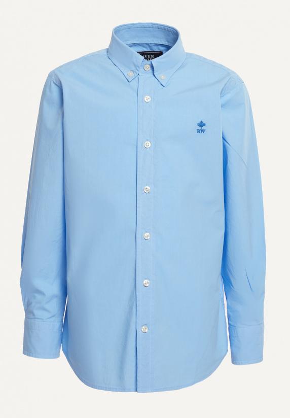 river woods Custom fit popeline hemd bay blue