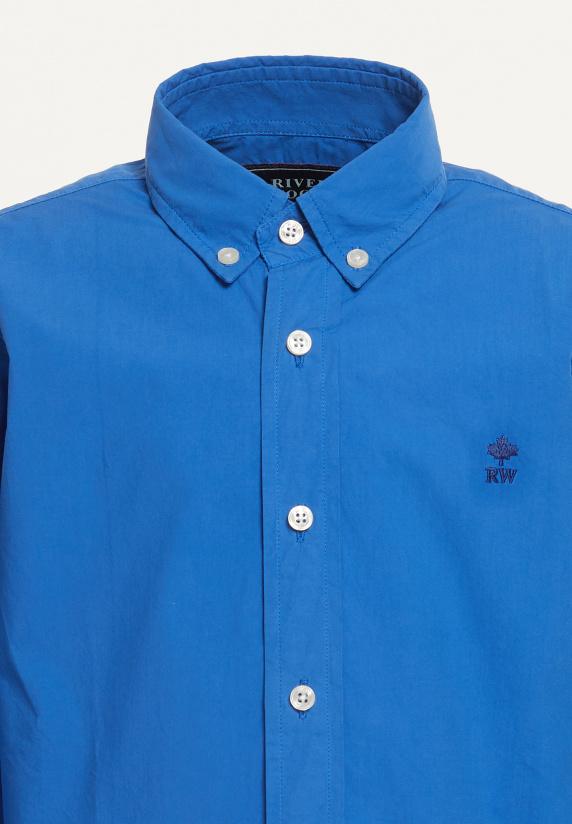 River Woods Custom Fit Popeline Hemd Evening Blue