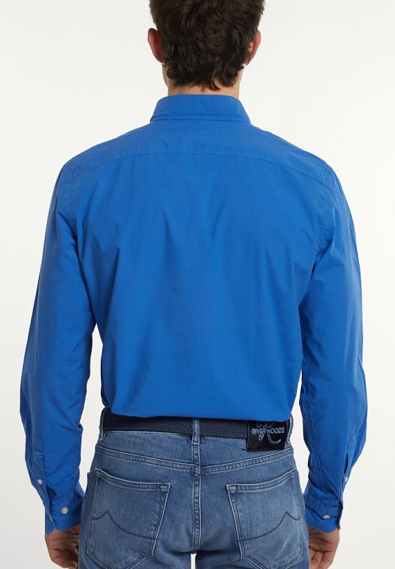 River Woods Custom Fit Popeline Hemd Evening Blue