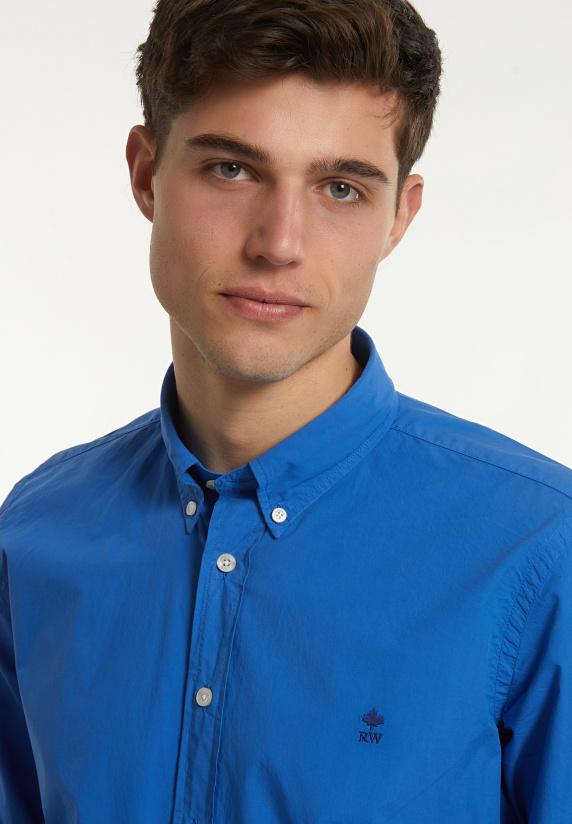 River Woods Custom Fit Popeline Hemd Evening Blue