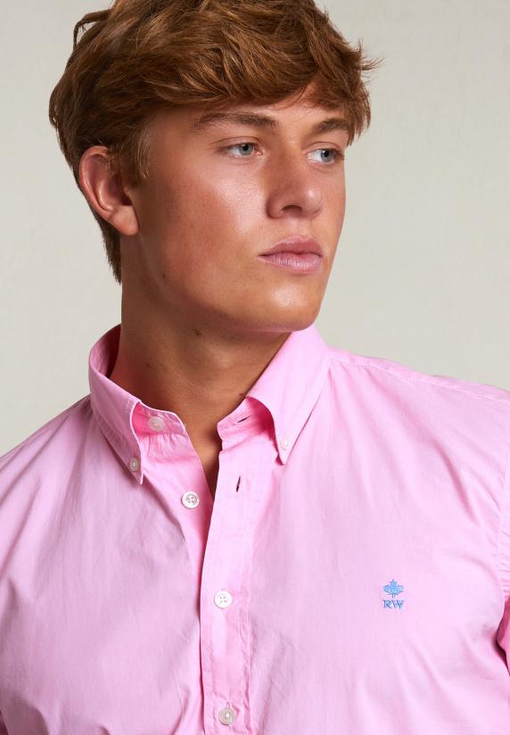 River Woods Custom Fit Popeline Hemd Flamingo