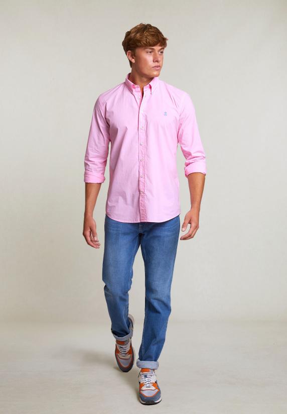 River Woods Custom Fit Popeline Hemd Flamingo