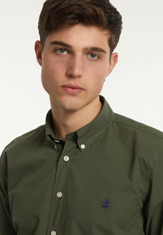 River Woods Custom Fit Popeline Hemd Forest