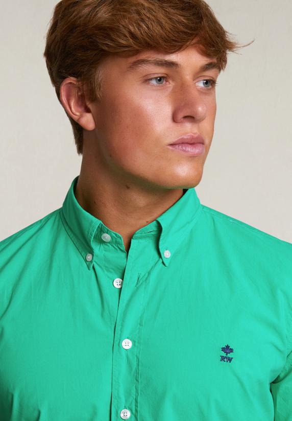 River Woods Custom Fit Popeline Hemd Jungle Green