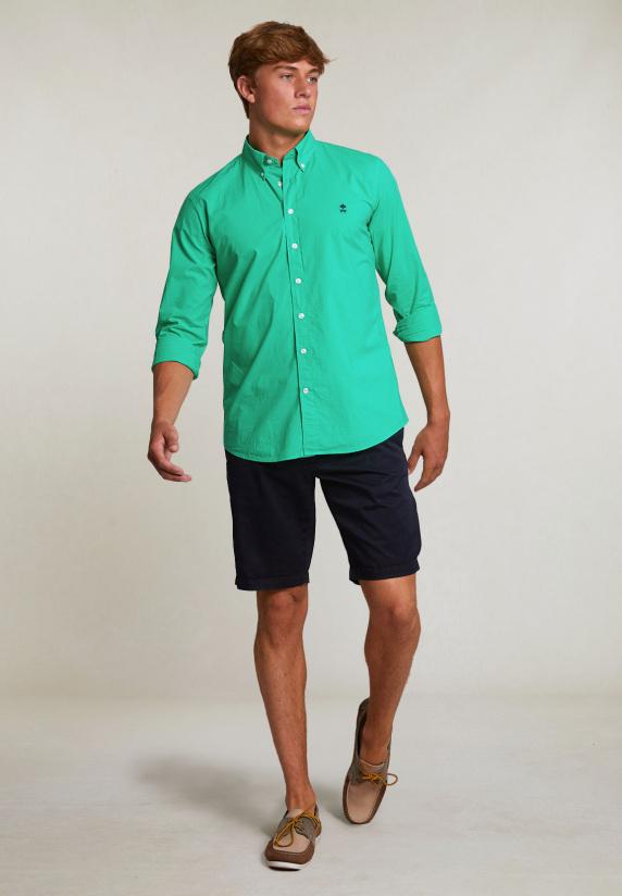 River Woods Custom Fit Popeline Hemd Jungle Green