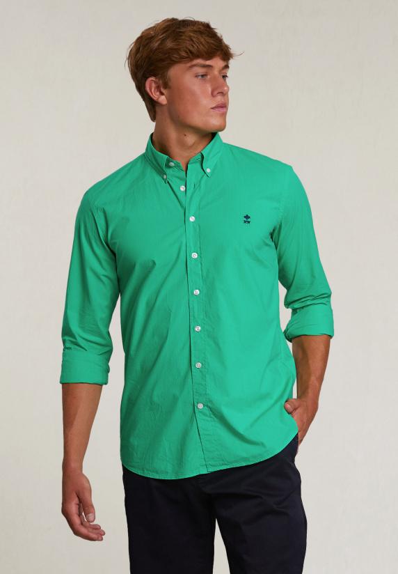 river woods Custom fit popeline hemd jungle green