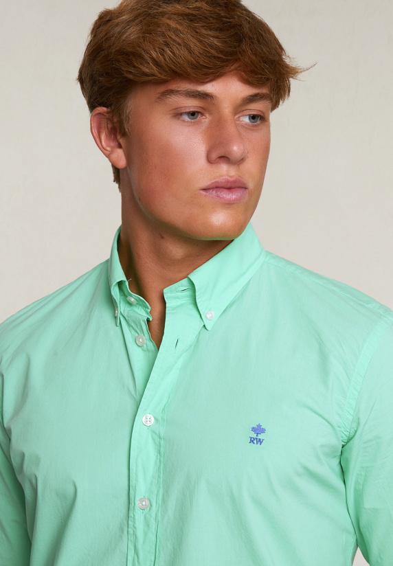 River Woods Custom Fit Popeline Hemd Munt