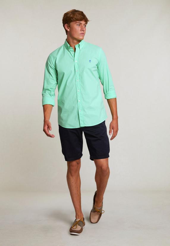 River Woods Custom Fit Popeline Hemd Munt