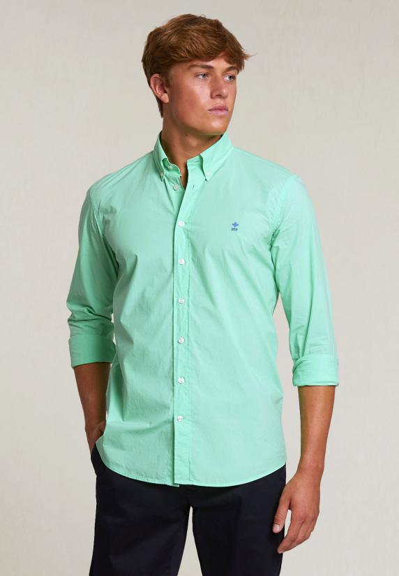 river woods Custom fit popeline hemd munt