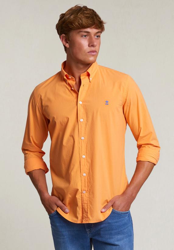 river woods Custom fit popeline hemd peach