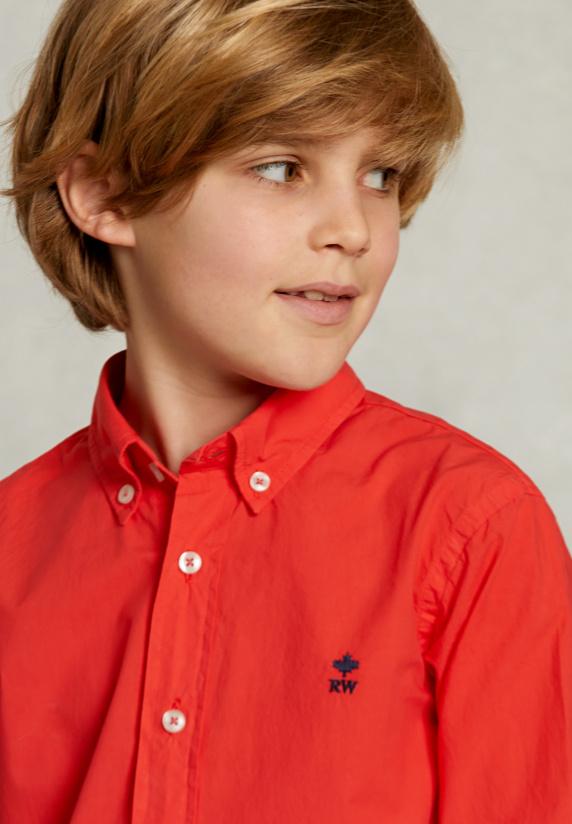 River Woods Custom Fit Popeline Hemd Pomegranate