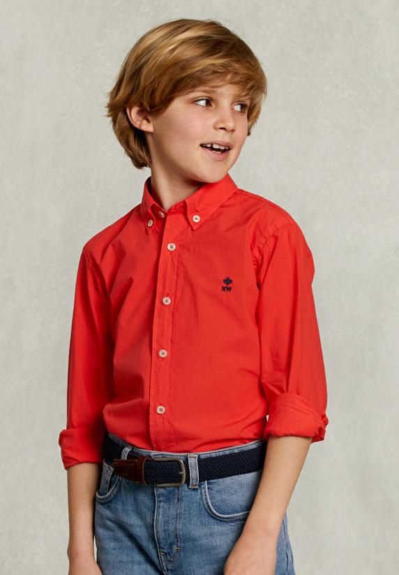 River Woods Custom Fit Popeline Hemd Pomegranate