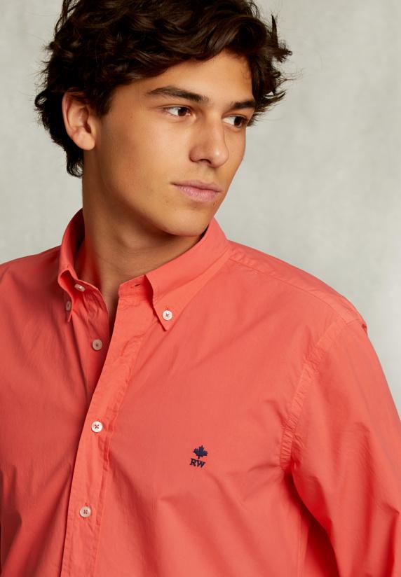 River Woods Custom Fit Popeline Hemd Roze