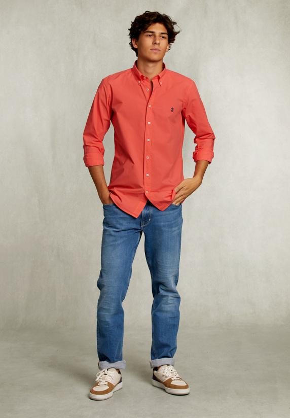 River Woods Custom Fit Popeline Hemd Roze