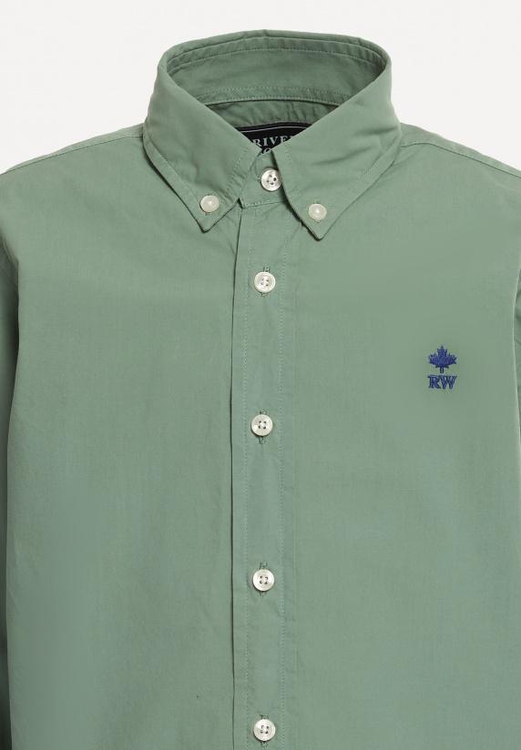 River Woods Custom Fit Popeline Hemd Safari Green