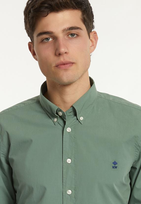 River Woods Custom Fit Popeline Hemd Safari Green