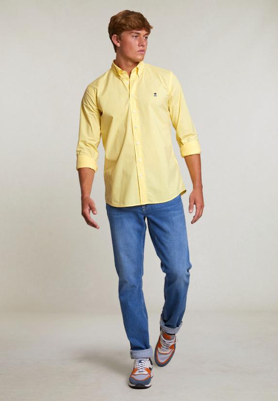 River Woods Custom Fit Popeline Hemd Sun Flower