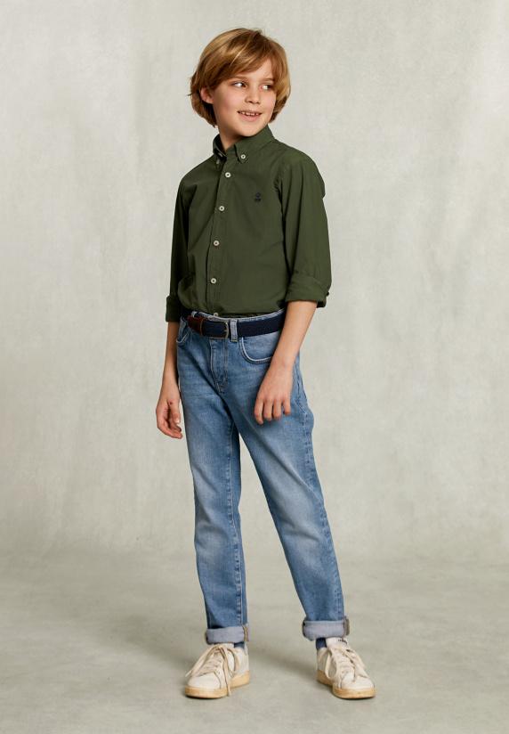 River Woods Custom Fit Popeline Hemd Tea