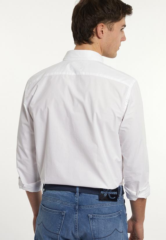 River Woods Custom Fit Popeline Hemd Wit