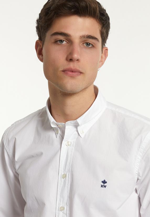 River Woods Custom Fit Popeline Hemd Wit