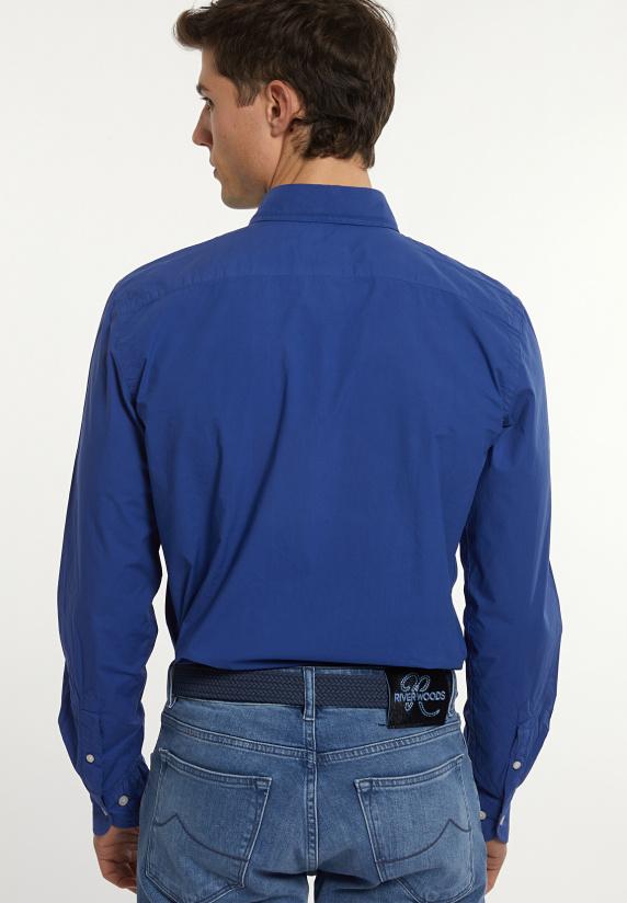 River Woods Custom Fit Popeline Hemd Yale Blue