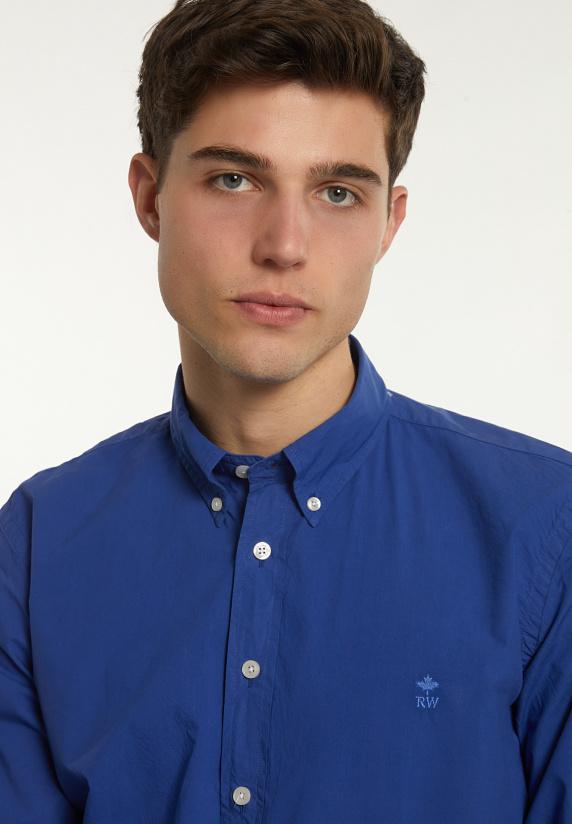 River Woods Custom Fit Popeline Hemd Yale Blue