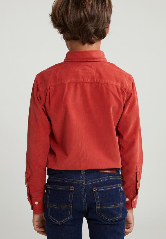 River Woods Custom Fit Ribfluwelen Hemd Blush