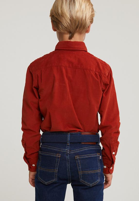 River Woods Custom Fit Ribfluwelen Hemd Sunset