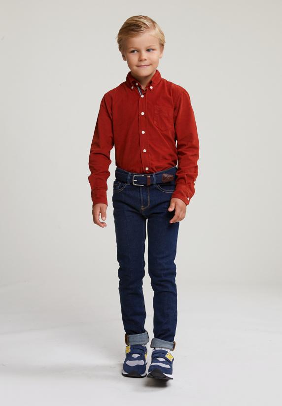 River Woods Custom Fit Ribfluwelen Hemd Sunset