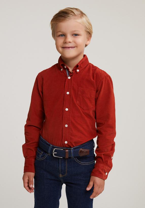 River Woods Custom Fit Ribfluwelen Hemd Sunset