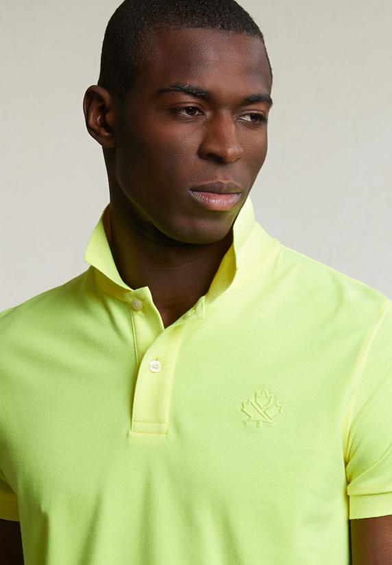 River Woods Custom Fit Sportieve Polo Neon Yellow