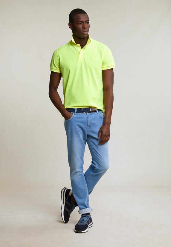 River Woods Custom Fit Sportieve Polo Neon Yellow