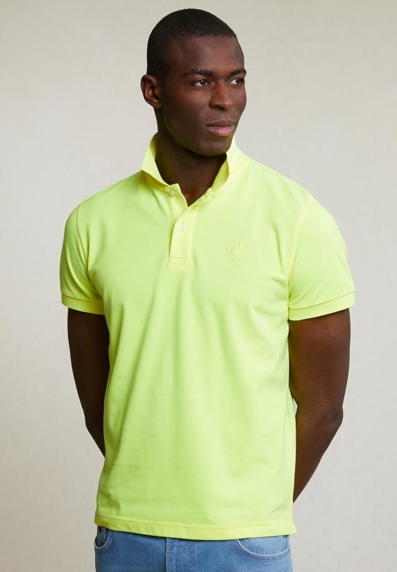 river woods Custom fit sportieve polo neon yellow