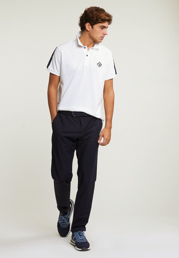 River Woods Custom Fit Sportieve Stretch Polo écru