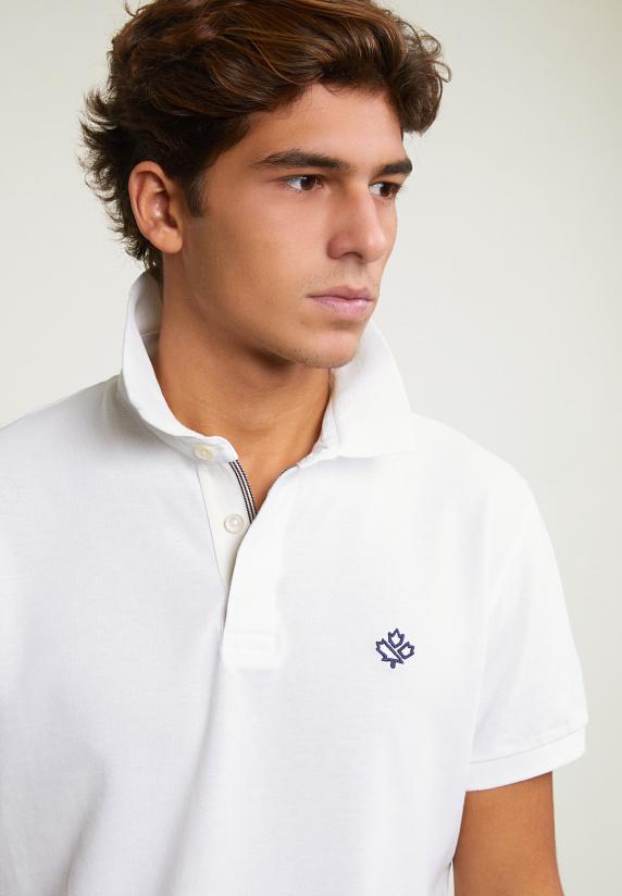 River Woods Custom Fit Sportieve Stretch Polo écru