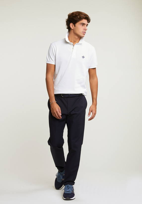 River Woods Custom Fit Sportieve Stretch Polo écru