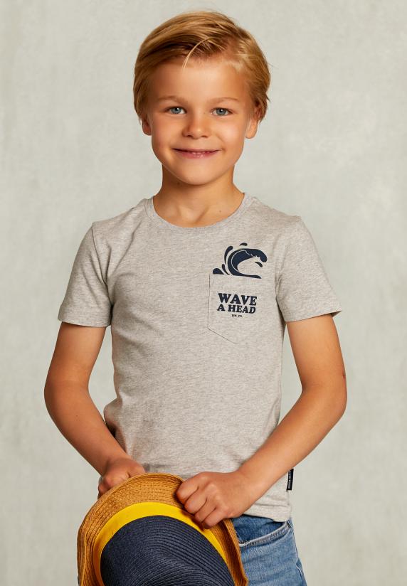 river woods Custom fit T-shirt met zak oyster mix