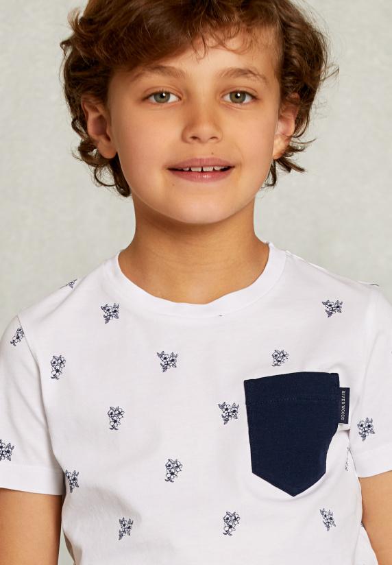 River Woods Custom Fit T-shirt Met Zak Wit