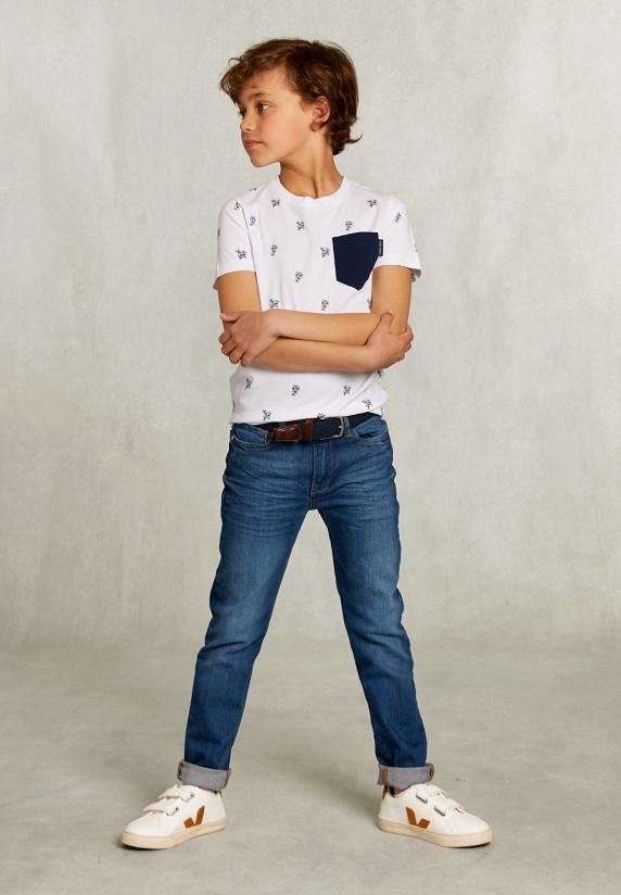 River Woods Custom Fit T-shirt Met Zak Wit