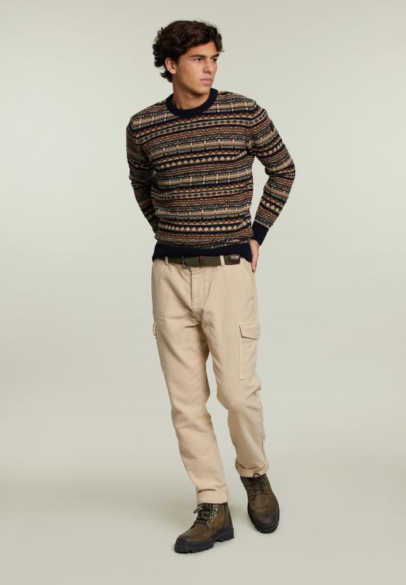 River Woods Custom Fit Wollen Fantasie Trui Navy