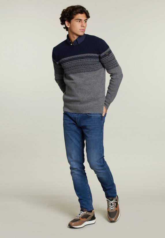 River Woods Custom Fit Wollen Trui Navy